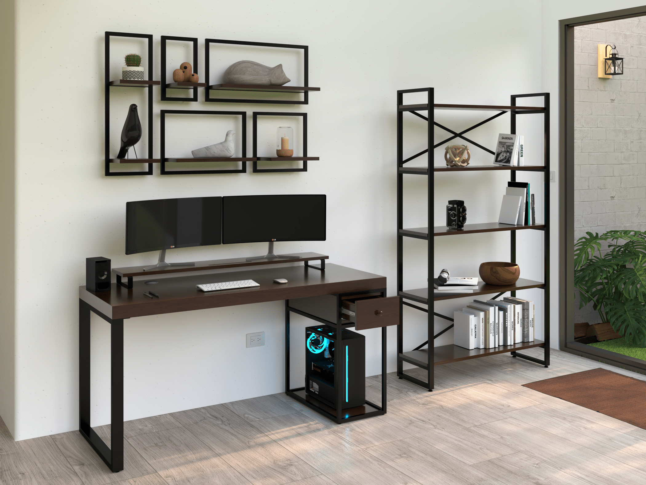 Escritorio Home Office 150 cm 1 cajon Alcazarmuebles.com