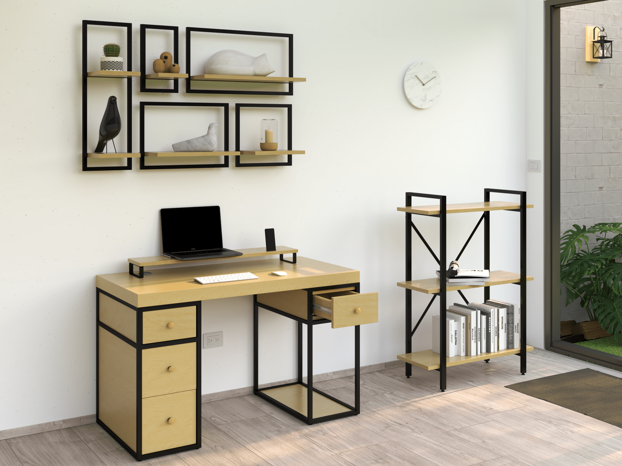 Escritorio Home Office 120 cm 4 cajones Alcazarmuebles.com