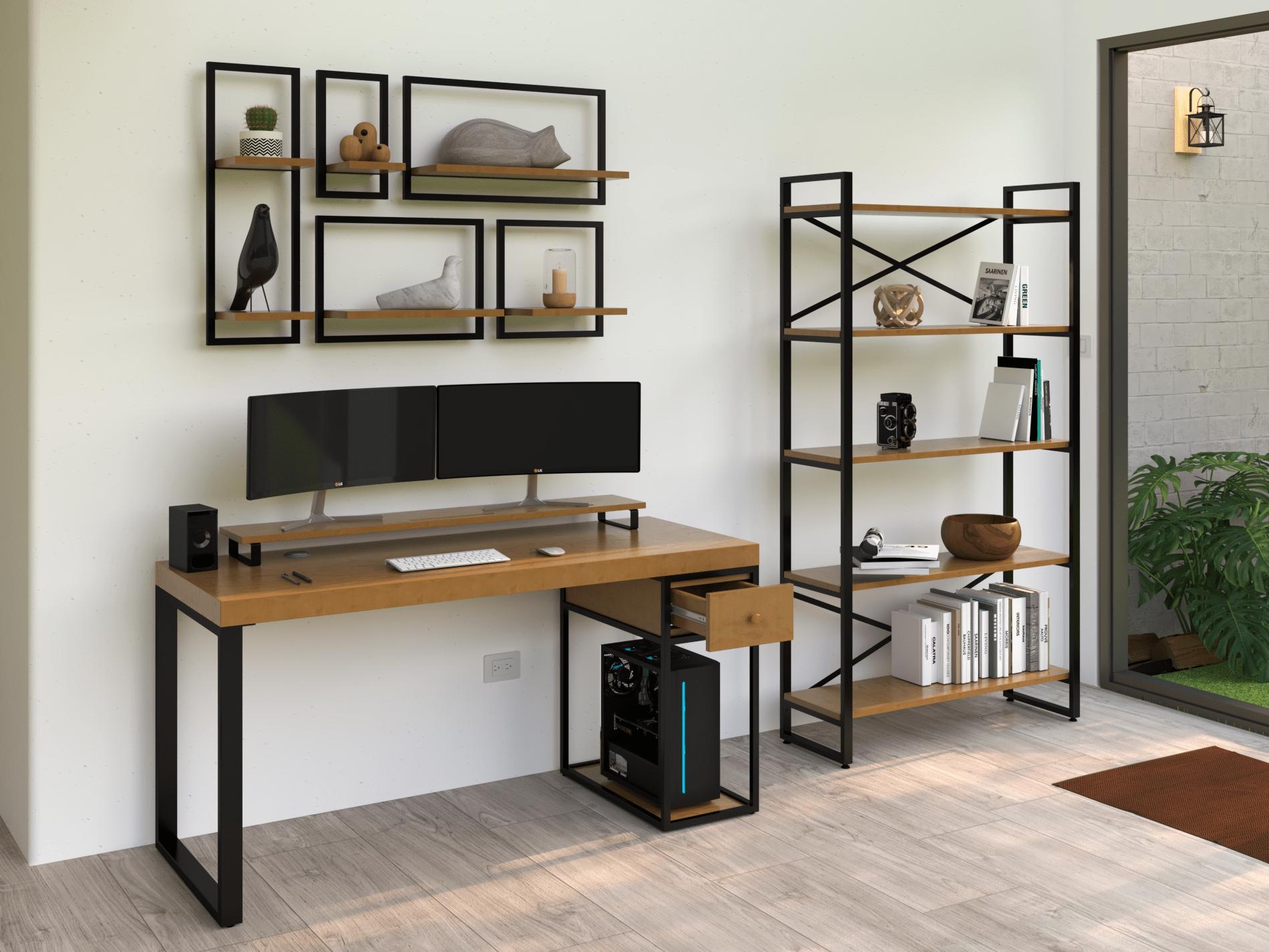 Escritorio Home Office 150 cm 1 cajon Alcazarmuebles.com