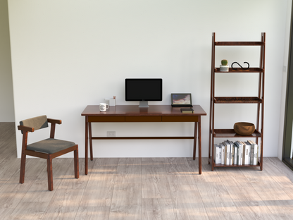 Escritorio de Madera Sólida Modelo Santy 1.50 mts de largo Nogal alcazarmuebles.com