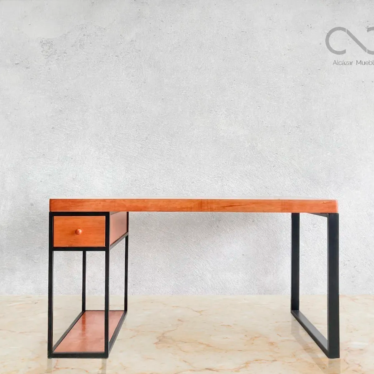 Escritorio Home Office 150 cm 1 cajon Cedro Alcazarmuebles.com