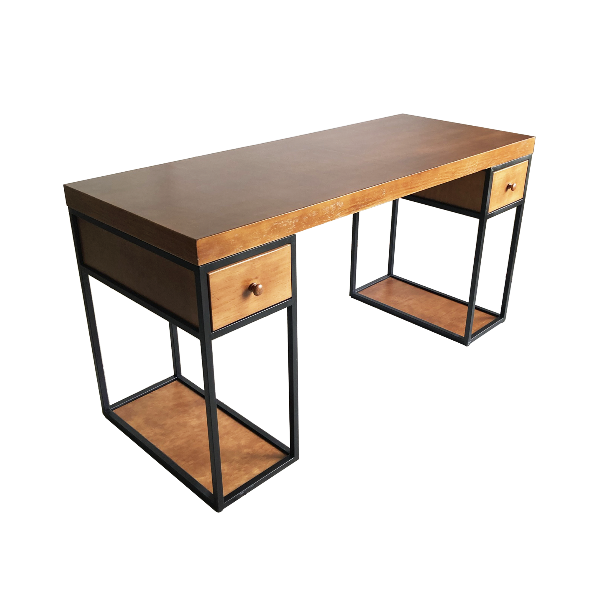 Escritorio Home Office 150 cm 2 cajones estilo Industrial 100% madera Alcazarmuebles.com