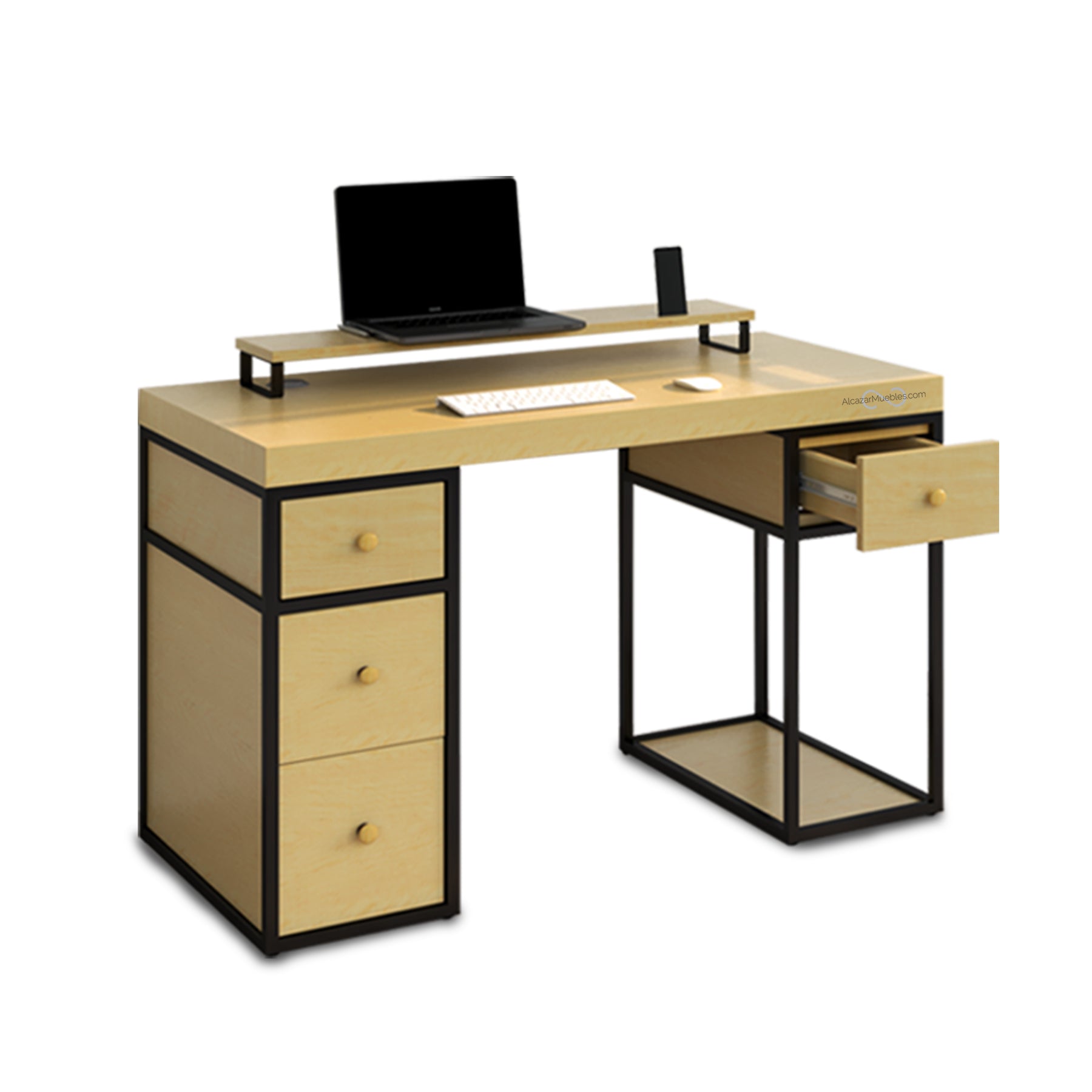 Escritorio Home Office 120 cm 4 cajones Alcazarmuebles.com