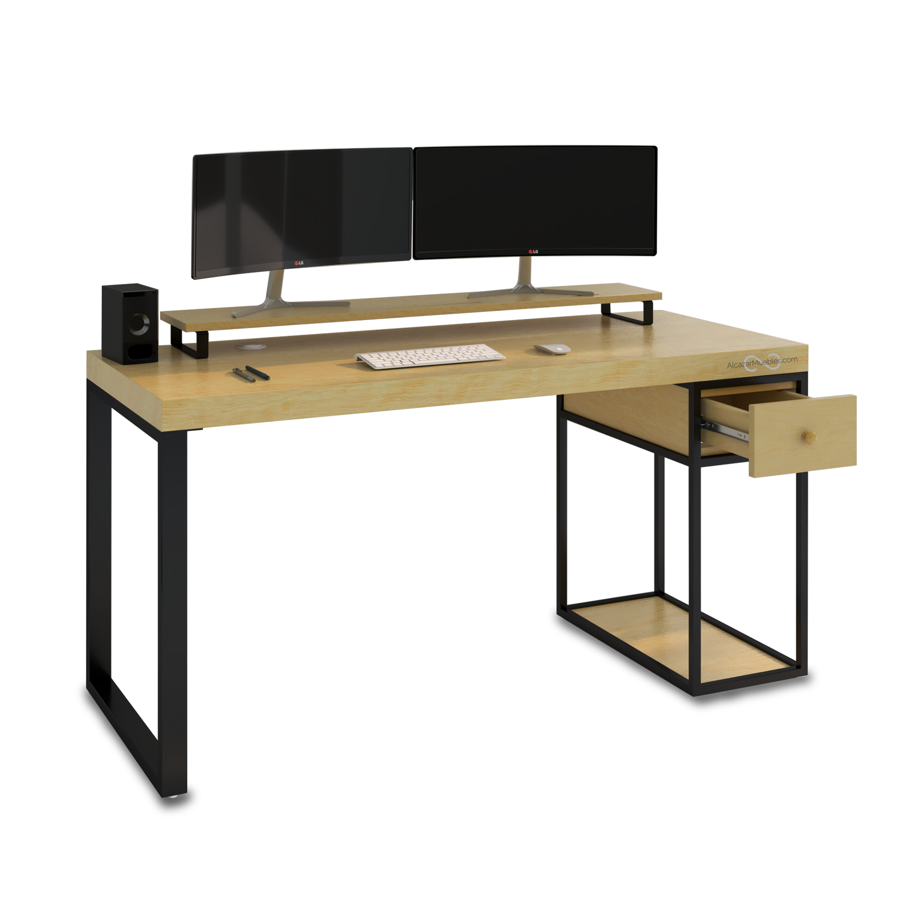 Escritorio Home Office 150 cm 1 cajon Alcazarmuebles.com