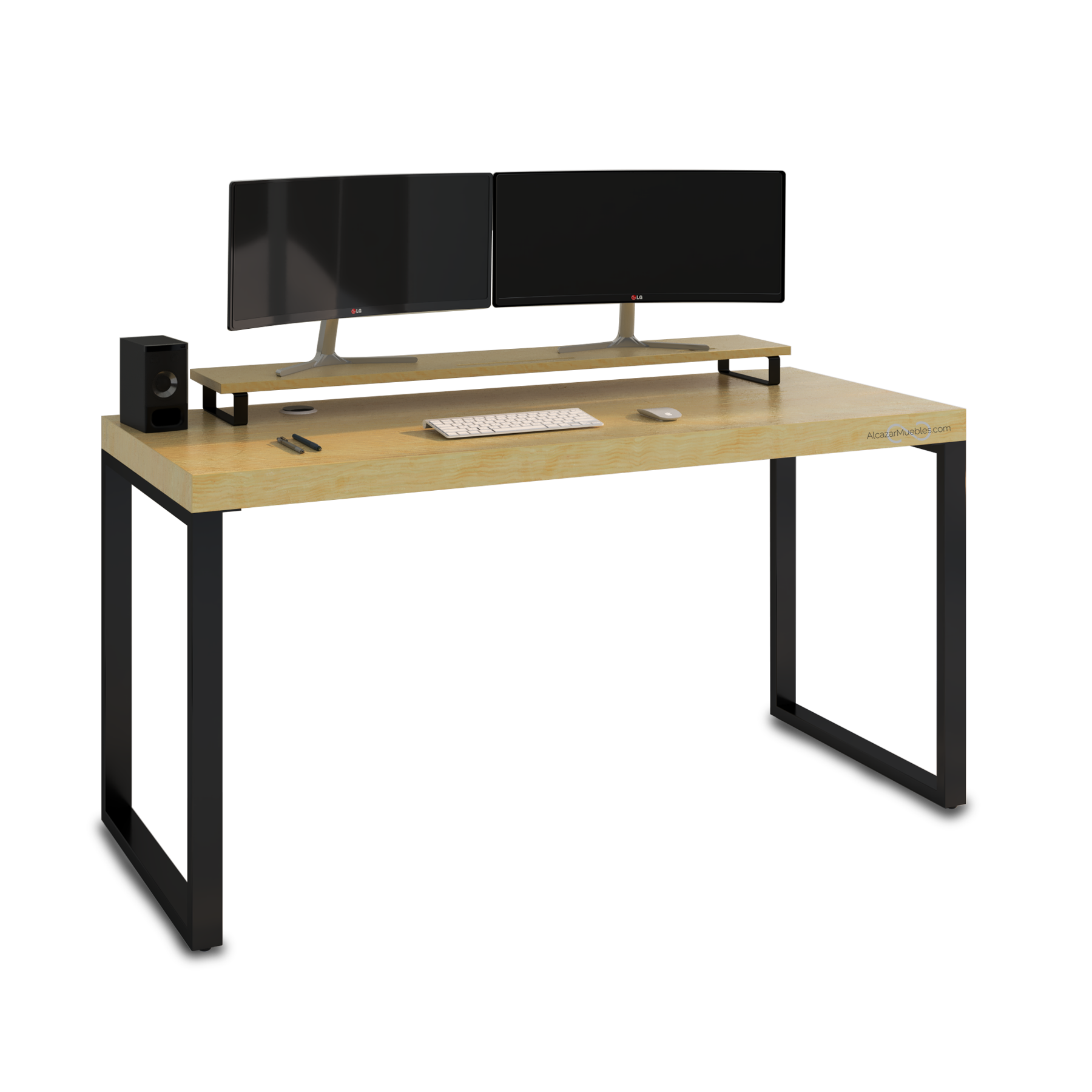 Escritorio Home Office 120 cm 2 soportes de metal AlcazarMuebles.com