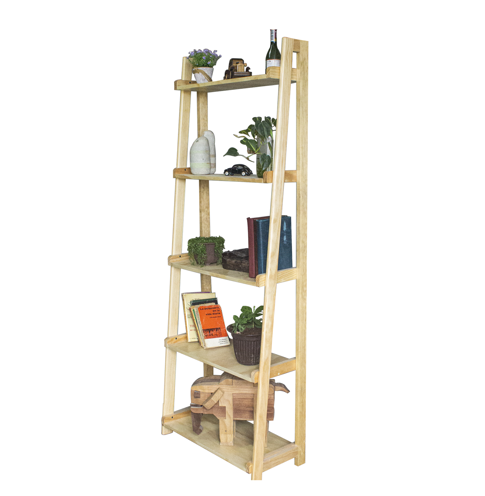 Librero madera moderno mod. Norland Pino alcazarmuebles.com