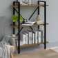 Librero industrial estilo nórdico con estructura de acero y 3 entrepaños de madera sólida modelo West — Alcázar Muebles