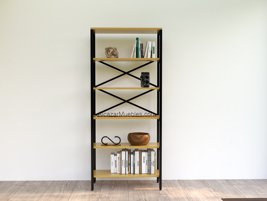 Librero moderno metal modelo Sylvan alcazarmuebles.com