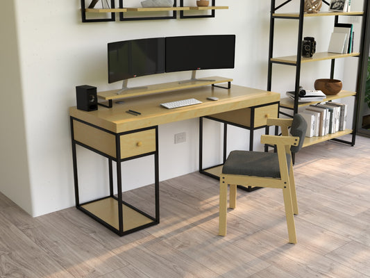 Silla de madera tapizada estilo minimalista pino alcazarmuebles.com