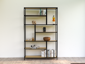 Librero Metal y Madera Industrial Mod. Roga 190x120x33cm Mobiliario alcazarmuebles.com