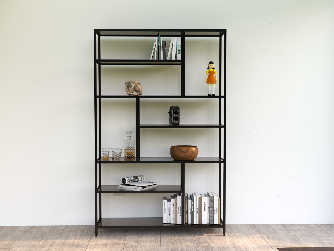 Librero Metal y Madera Industrial Mod. Roga 190x120x33cm Mobiliario alcazarmuebles.com