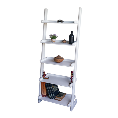 Librero madera minimalista modelo troms Blanco alcazarmuebles.com