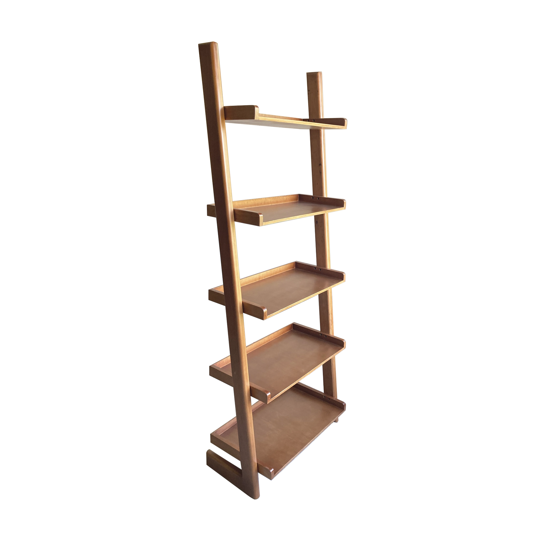 Librero madera minimalista modelo troms Nogal alcazarmuebles.com